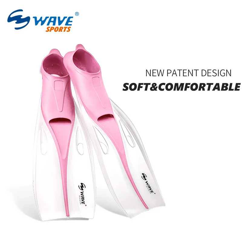 TaoBo Brand WAVE Snorkeling Professional Long Flippers 58CM Men Women Scuba Diving Fins TPR Non-slip POM Swimming Fins Foot Fins