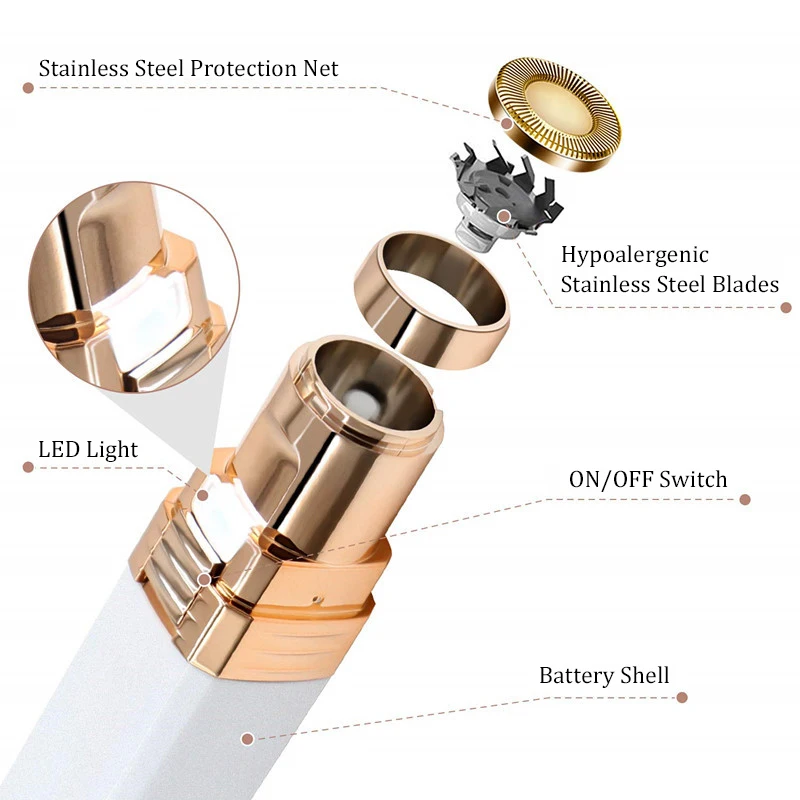 Elektrikli saç tıraş cihazı mükemmel epilasyon ruj şekli kadın yüz epilatör ağrısız güvenlik kadın vücut yüz aletleri