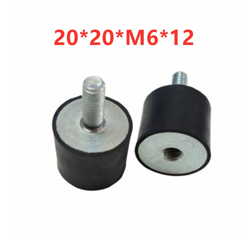 10PCS Rubber cushioning cushion 20 * 20 * M6 * 12 male and female sets of non-slip cushions screw cushions