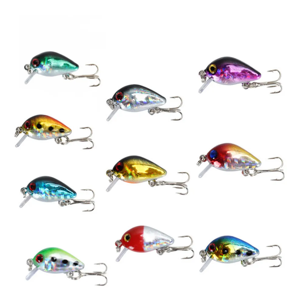 FISHINAPOT 1PCS 3cm 1.7g Swim Fishing Lure Colorful Wobbler Japan Artificial Hard Baits Diving Mini Fishing Crankbait Pesca