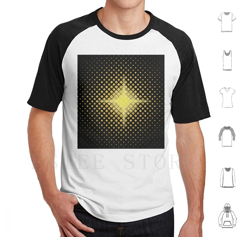 Art Deco Glitter-Gold Diamonds On Black Pattern T Shirt Print Cotton Art Art Starburst Pattern Art Gold And Black Art Diamond