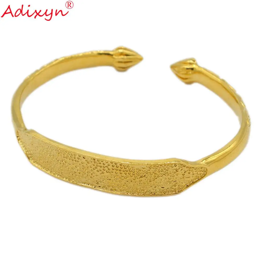 Adixyn 2pcs/lot Dubai Gold Bangle For Women Lover Wedding Jewelry Gold Color Bracelet Arab Ethiopian African Jewelry N071014