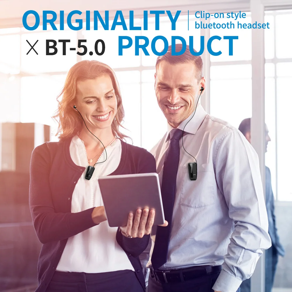 2PCS Fineblue f790 BT5.0 무선 비즈니스 블루투스 헤드셋 스포츠 드라이버 이어폰 클립 스테레오 이어 버드 진동 가방