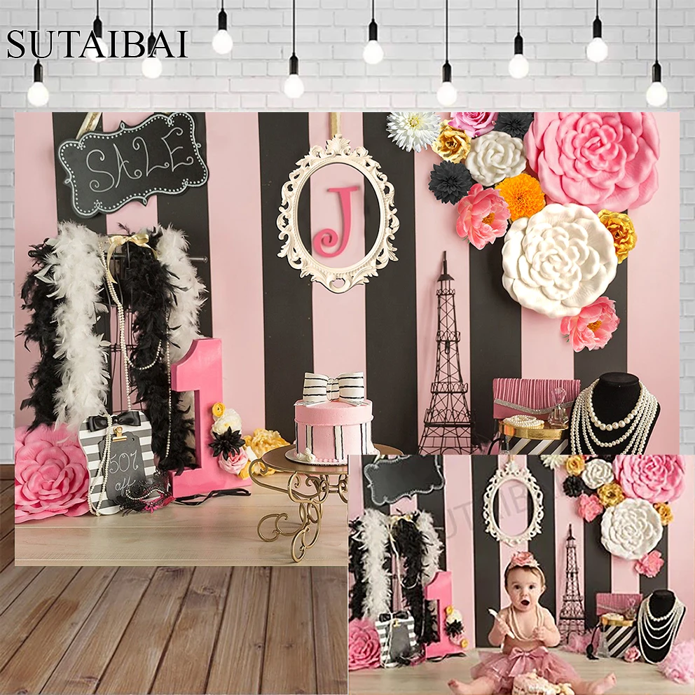 

Boy or Girl 1st Birthday Backgrounds for Photography Cake Smash Custom Birthday Party Banner Baby Shower Kid Backdrop Photo