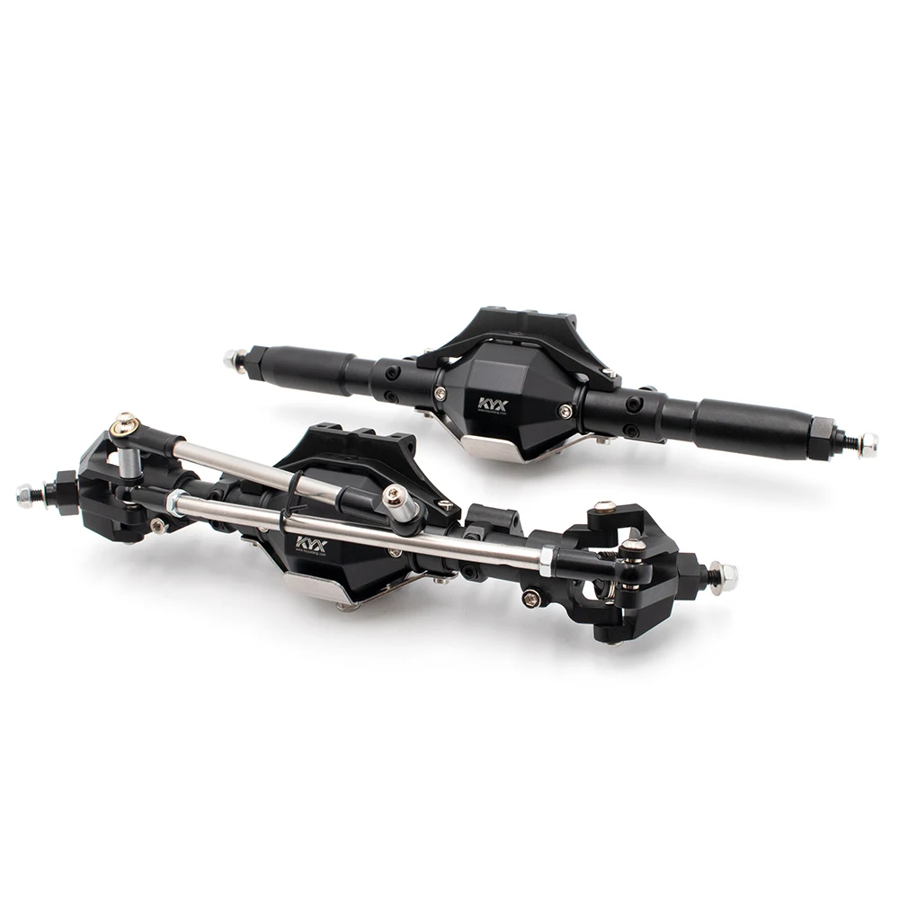 KYX Racing Set di assali posteriori anteriori in alluminio CNC aggiorna gli accessori delle parti per 1/10 RC Crawler Car Axial SCX10 II 90046 90047