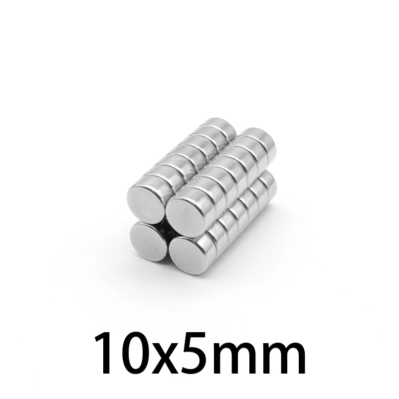 10-100PCS 10x5mm Powerful Neodymium Disc Magnets 10mmx5mm Search Diameter Magnet 10*5mm Round Magnets 10*5