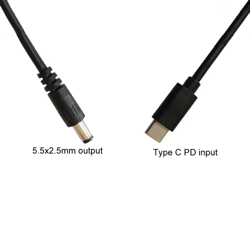 Kabel USB C/type-c PD do 9V 5.5x2.5mm kabel zasilający do większości urządzeń 9V USB C męski przedłużacz kabla