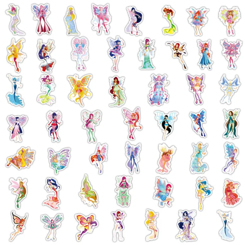 10/30/50pcs  Cartoon Butterfly Fairy Graffiti Crystal Princess Elf Stickers Waterproof Skateboard Travel Suitcase Phone Laptop