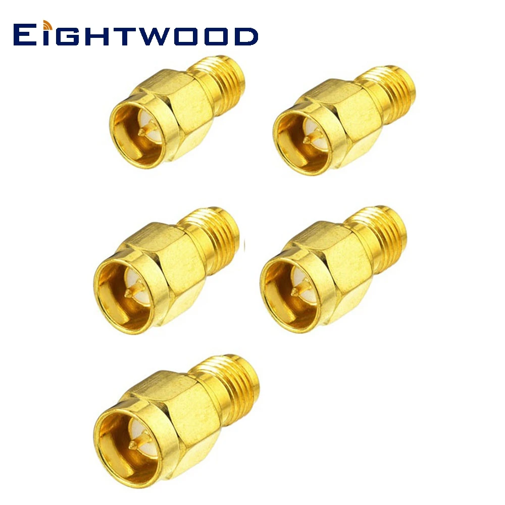 

Eightwood RF Coaxial Adapter SMA Plug Male Pin to SMA Jack Female Socket Straight Qucik Push-On Converter Connector 5PCS