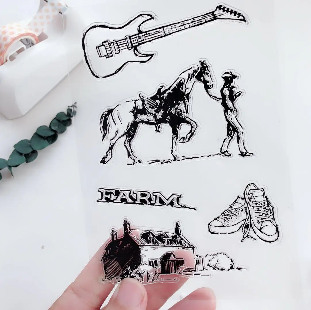 Fine Horse Transparent Clear Stamps for Scrapbooking DIY Silicone Seal Photo Album Decor Embossing Folder Template