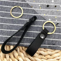 Handmade Retro Leather Lanyard Car Key Ring Keycord Phone Charm Key Universal Short Grip Lanyard Keychain Accessories