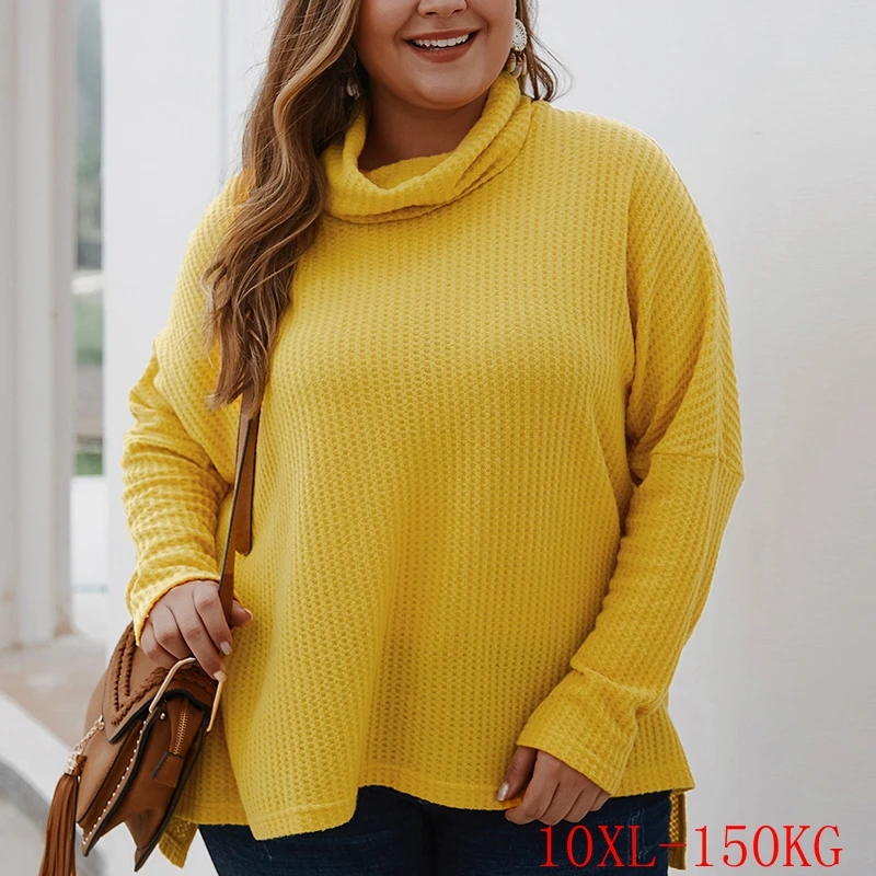 Casual Turtleneck Sweater for Ladies, Loose Sweater, Large Size, 8XL, 9XL, 10XL, Bust 175cm, New Fashion, Autumn and Winter