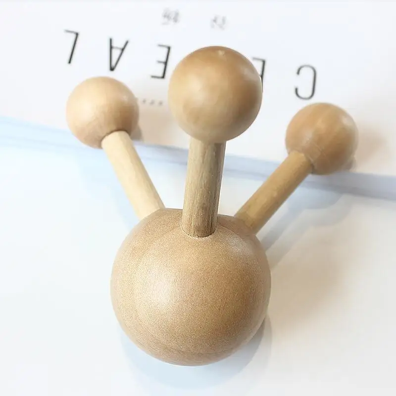 Rodillo de masaje de cabeza de madera para cuello y espalda, masajeador de cuero cabelludo, garras de pulpo, herramienta de SPA relajante para el