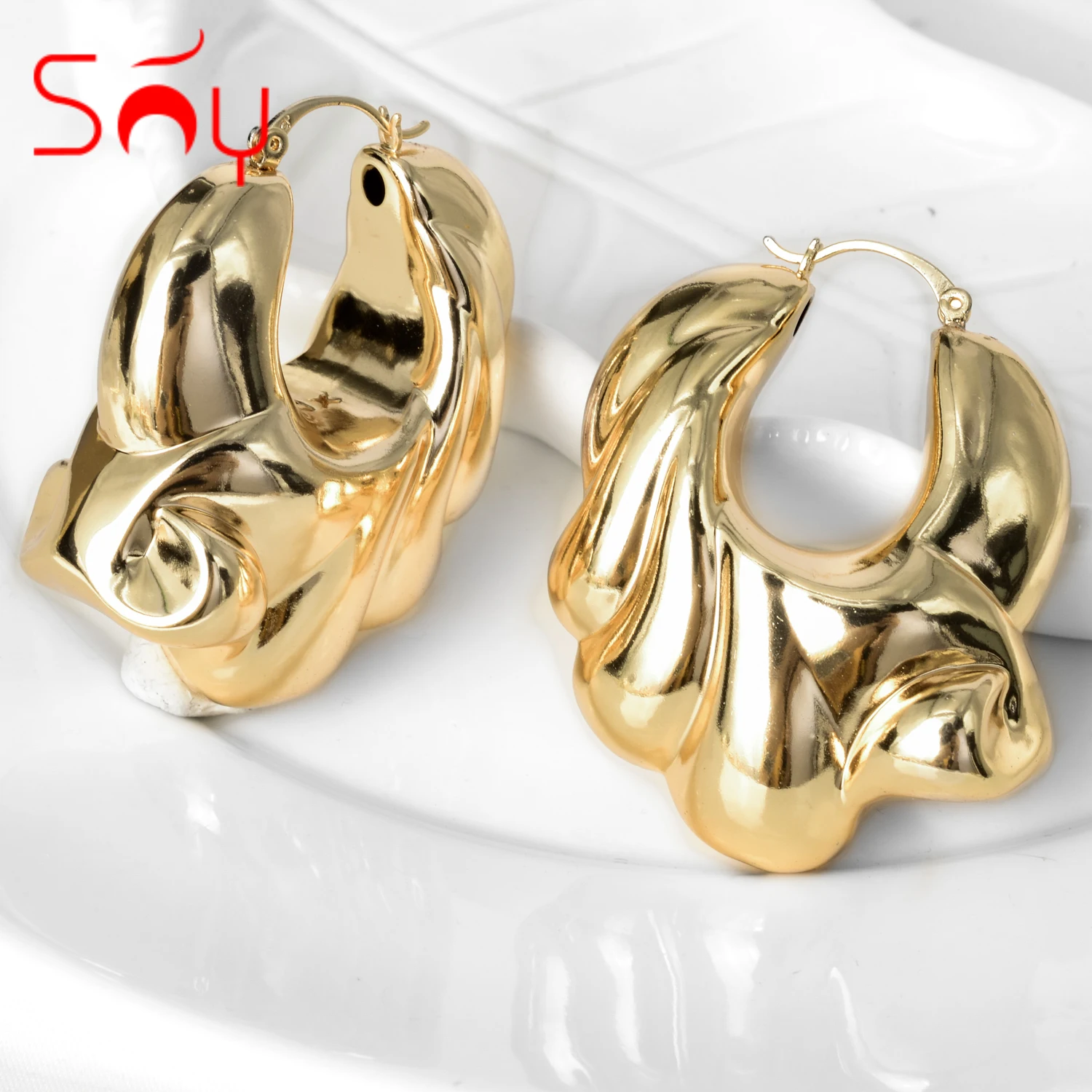 

Sunny Jewelry Fashion Earrings Copper African Nigeria Large Style Hoop Earrings For Women High Quality Classic Party Wedding