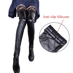 Чулки женские, латексные, кружевные, размера плюс, с силиконовой лентой, Размеры S - XXL