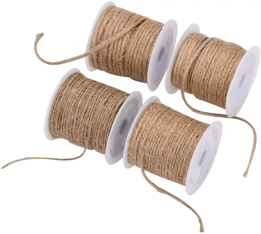 5-15m/roll Natural Jute Twine Burlap String Hemp Rope Party Wedding Gift Wrapping Cords Thread DIY Florists Craft Decoration