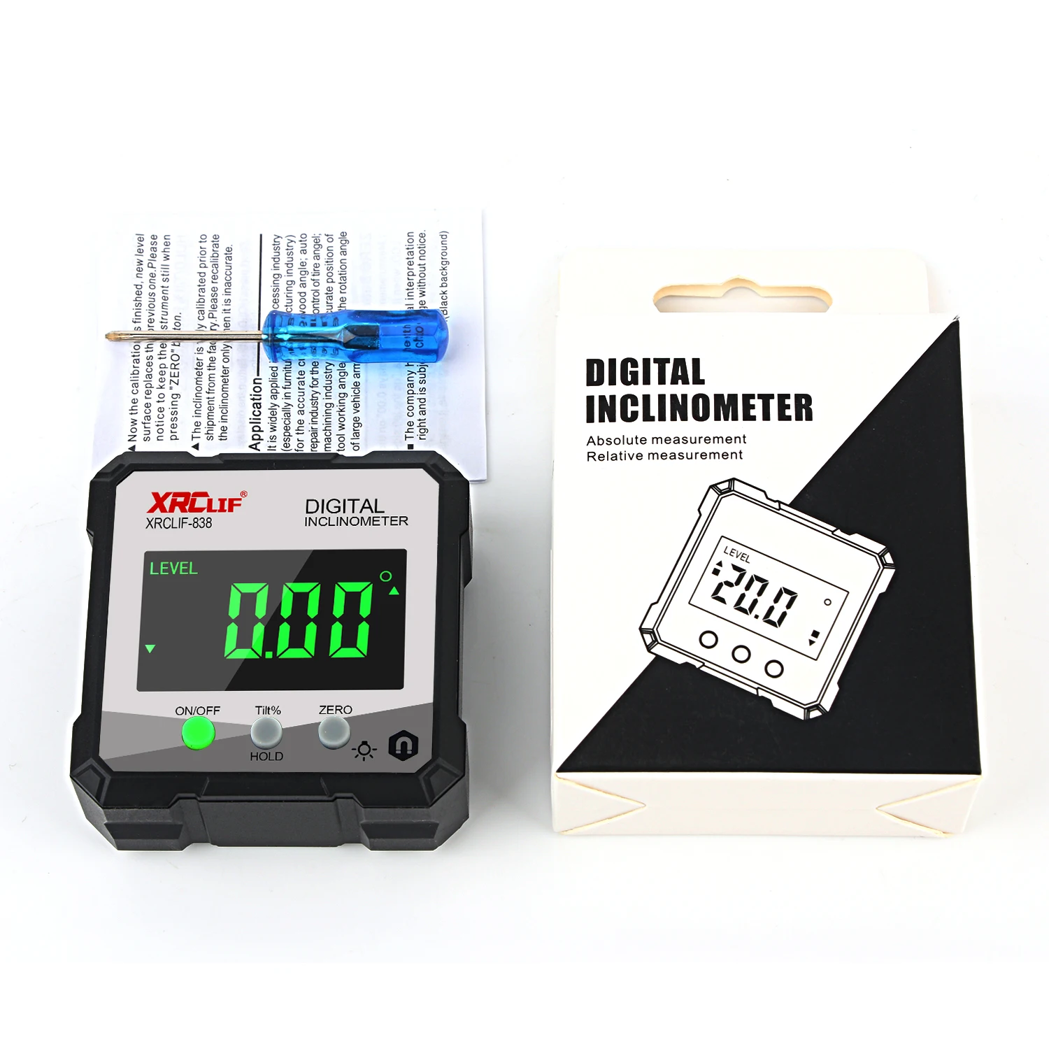 XRCLIF Digital Level Angle Gauge 4X90° Mini Inclinometer Measurement Tools Magnetic Base Electronic Universal Bevel Protractor