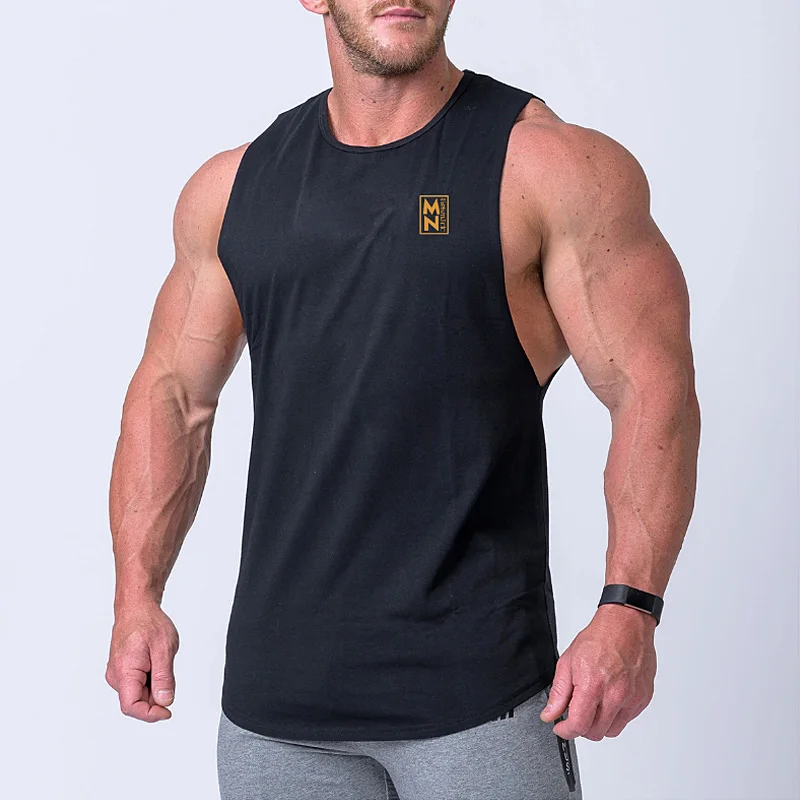 Men\'s Summer Clothing Fitness Cotton Tank Top Gym Sports Bodybuilding Sleeveless Shirt Garment Male Undershirt Casual Vest