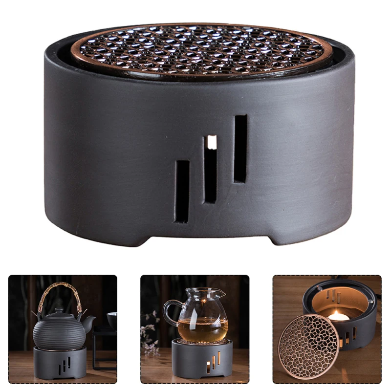 1PC Ceramic Candle Stand Tea Heater Tea Stove Milk Warmer Candle Holder with Mat Without Candle for Home Cafe Kitchen Tools