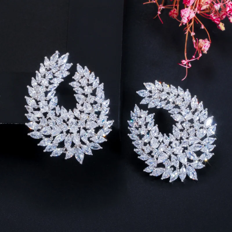 CWWZircons Luxuriöse, beliebte Wassertropfen-Ohrringe mit Mikro-Pavé-Zirkonia, Naija Hochzeitsohrringe, modischer Damenschmuck für Partys, Großhandel E0338 – Detail 4
