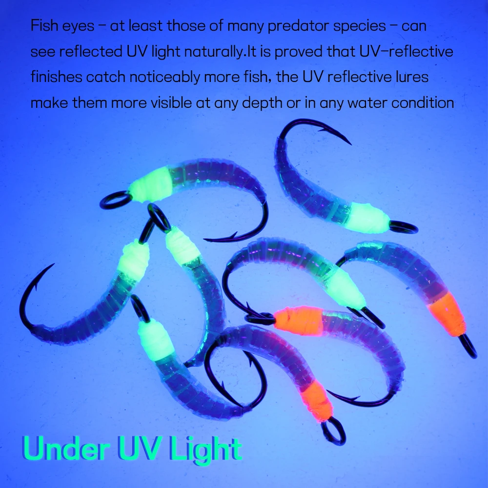 Bimoo anzuelo ojo grande ninfa UV Flashabou trucha - imagen 4
