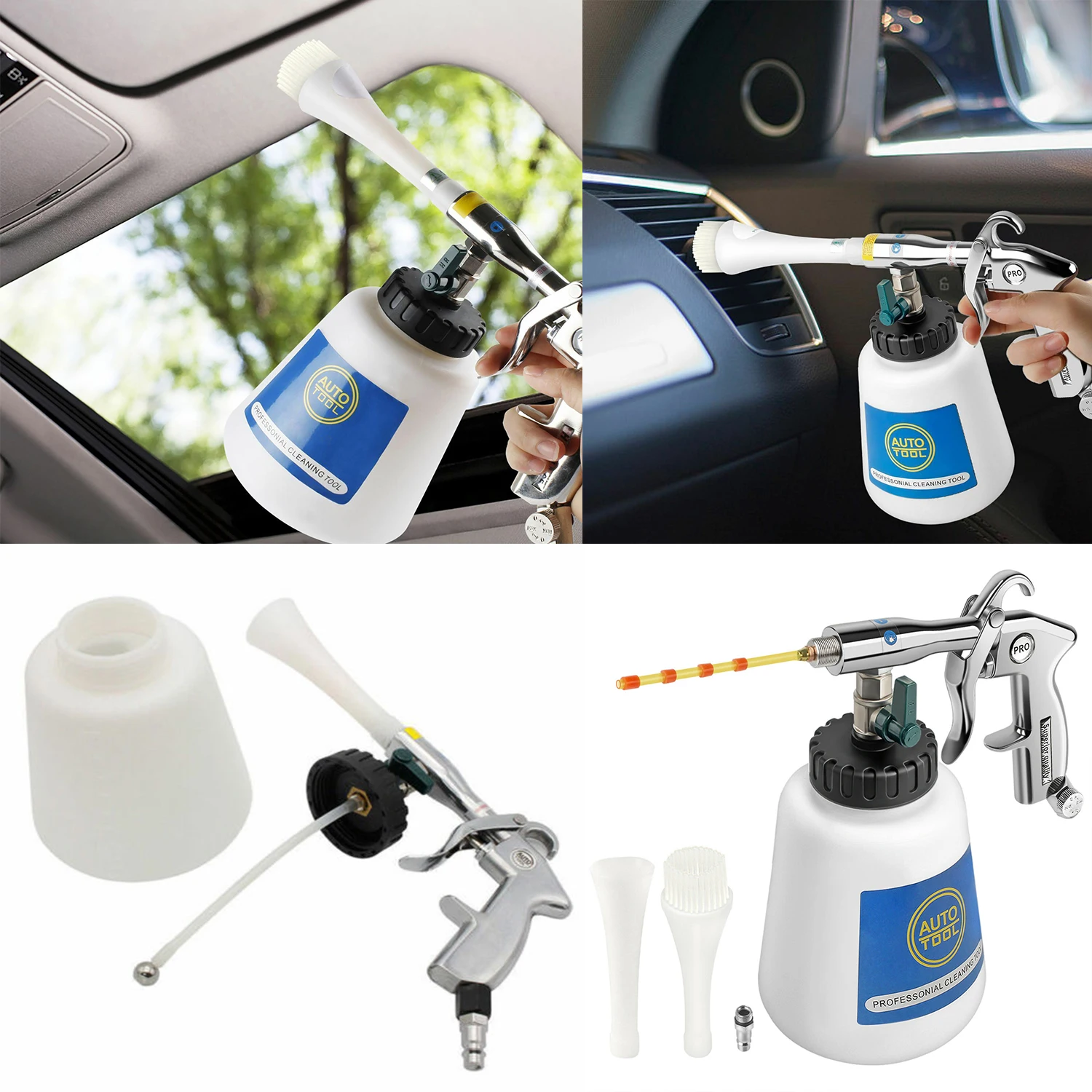 Car Interior Pressure Air Cleaning Gun Adjustable High Pressure Cleaning Spray Gun Car Care & Washing Tool Foam Pot