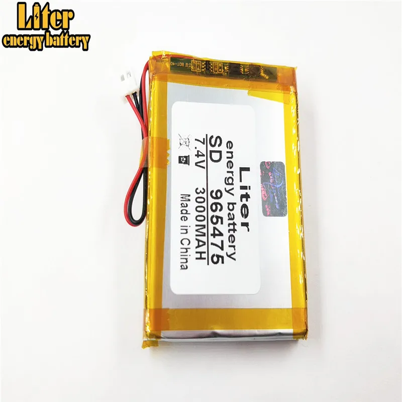 XH2.5-2P connector 7.4V 3000mAh 965475 Li-polymer battery for tablet pc cell DVD phone POWER BANK Android Phone satellite finder