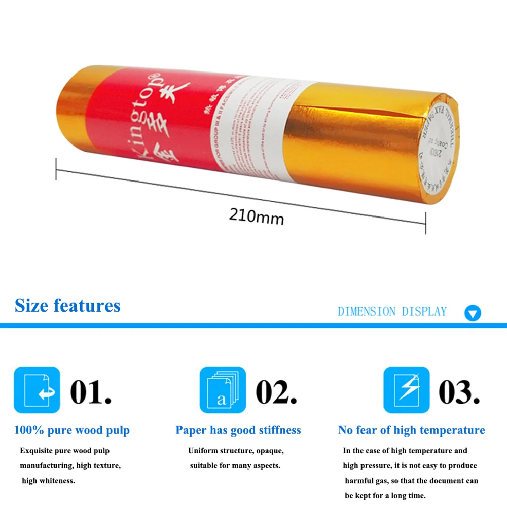 1 Roll Thermal Fax Paper A4  210mm X 16 Meter Thermal Fax Machine Printing Paper 55g Coated Fax Paper