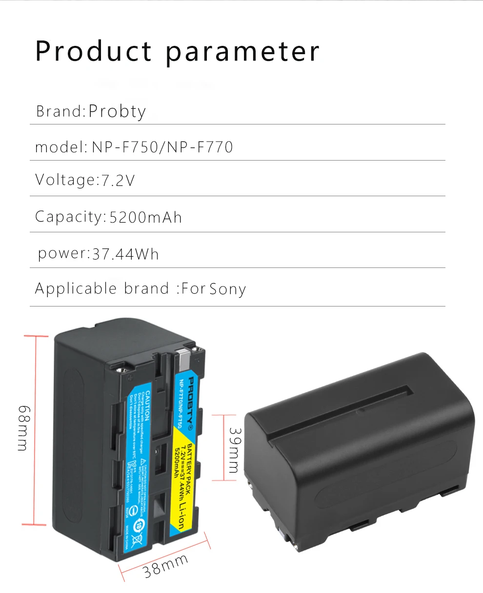 5200mAh NP-F770 NP-F750 NP F770 np f750 NPF770 750 baterii + ładowarka USB z LED dla Sony NP-F550 NP-F770 NP-F750 F960 F970