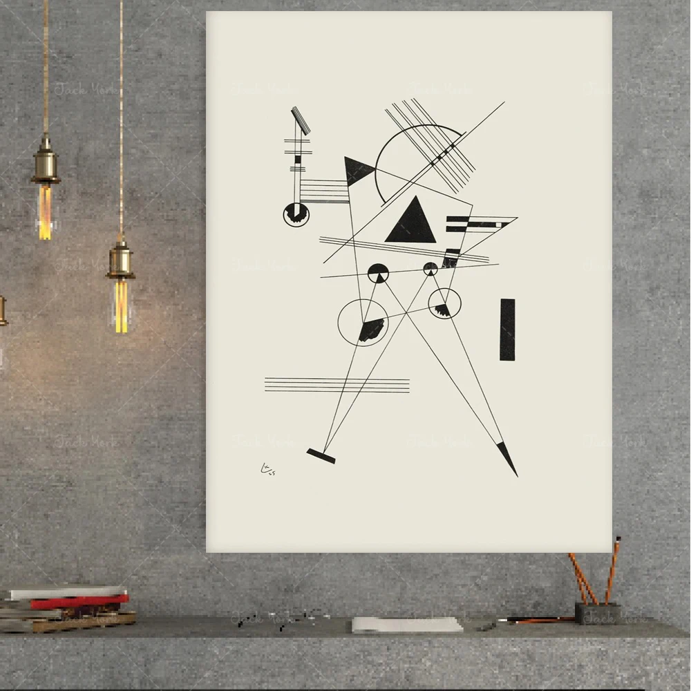 Wassily Kandinsky Poster, art Exhibition Poster, Kandinsky Black and White art sketch, Museum Art Print, Abstract art, Exhibiti