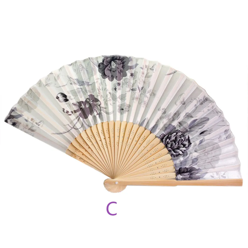 Summer Vintage Bamboo Folding Hand Held Flower Fan Chinese Style Dance Wedding Party Pocket Gifts Wedding Colorful Chinese Fans