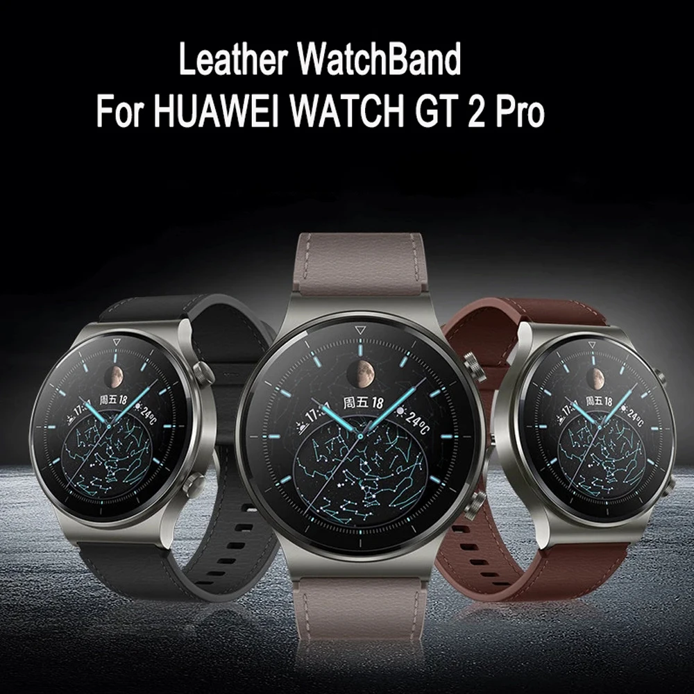 New Original Leather Strap For Huawei Watch GT3 GT2 GT 3 2 Pro 46mm Official SmartWatch Band For Huawei GT 2e Watchband Bracelet