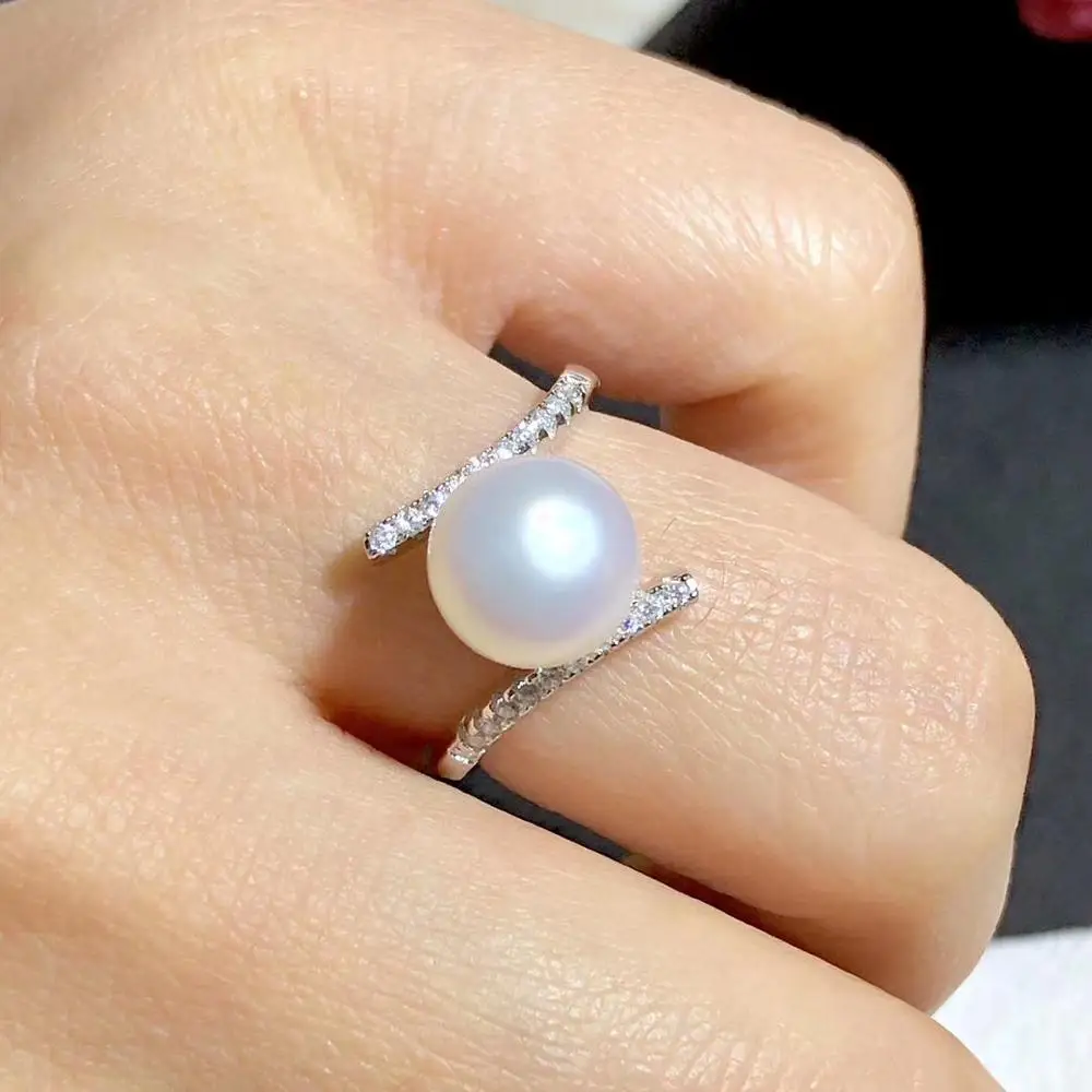 

New Style 925 Sterling Silver Finger Ring Settings Adjustable Ring Findings Jewelry Parts Fittings Accessories for Pearls