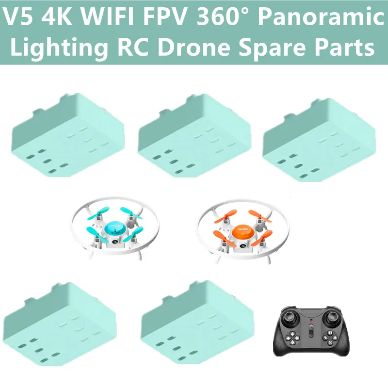 V5 4K HD WIFI FPV 360° Panoramic Lighting Smart Hover Trajectory Flight RC Drone Spare Parts 3.7V 700MAH Battery/Remote Control