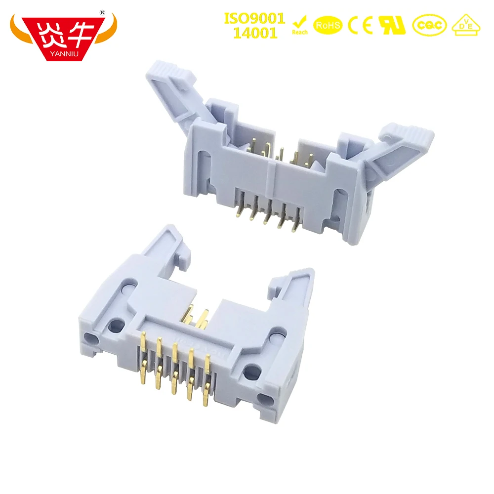 

50Pcs DC2 10P 2*5P DOUBLE ROW SMT SMD IDC SOCKET BOX 2.54mm PITCH EJECTOR HEADER STRAIGHT CONTACT GOLD-PLATED 3U UL94V-0