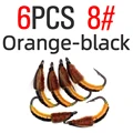 6PCS Orange Size 8