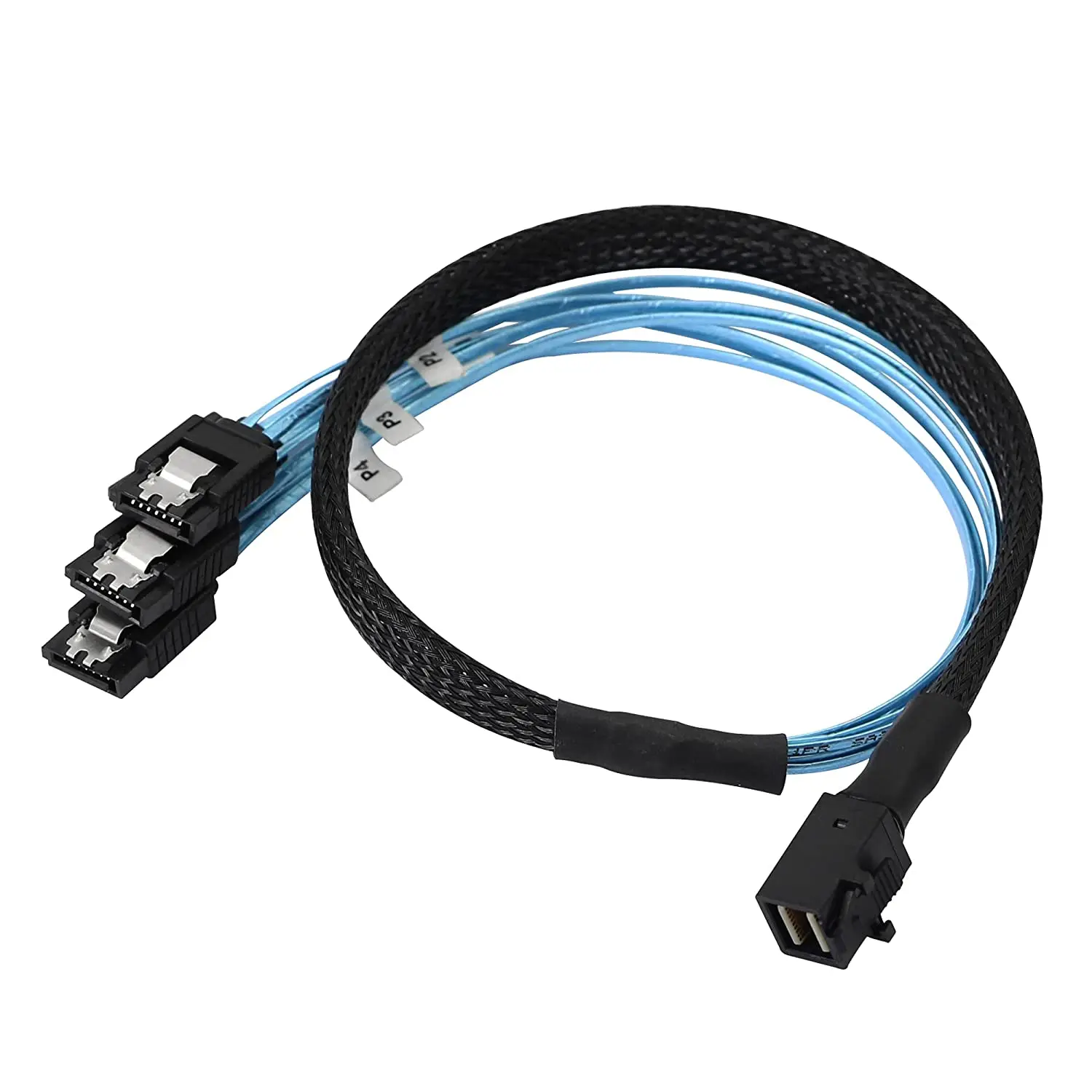 0.5m Internal HD Mini SAS SFF-8643 Host to 4 x SATA 7 Pin Target Cable for Controller, Hard Drive