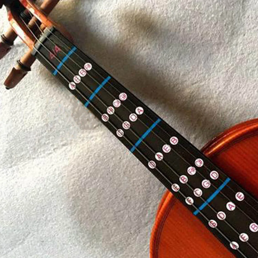 4/4, 3/4, 1/2 1/4, 1/8Violin Fingerboard Sticker Fretboard Note Label Finge Chart Practice Finger Guide Beginner Violin Parts