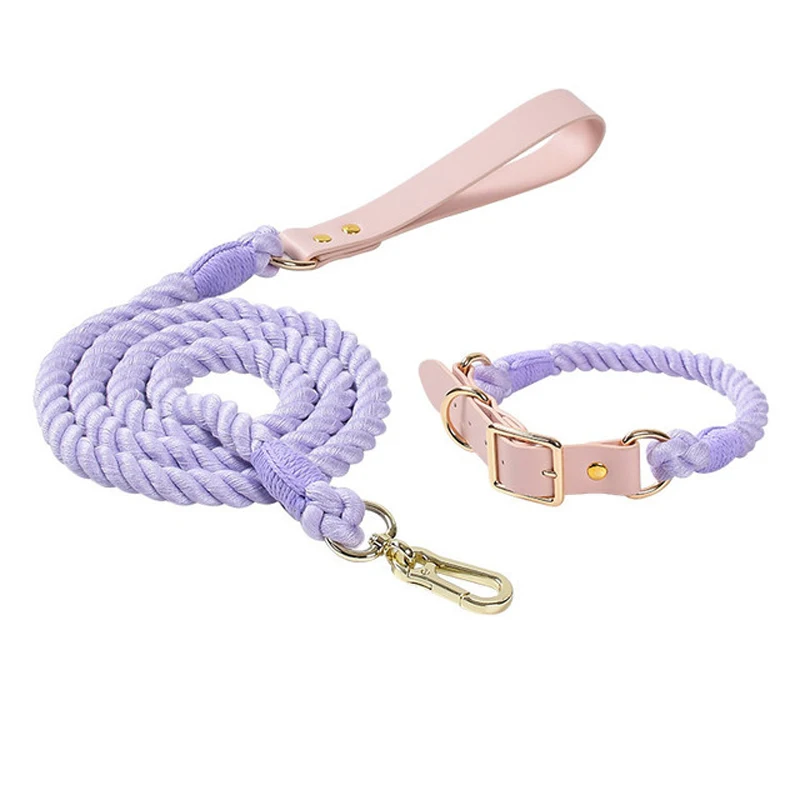 Colorful PU Leather dog Collars Pet Dog Leash Lead For Small Medium Large Dogs Pitbull Bulldog Pugs Beagle Outdoor Walking Rope