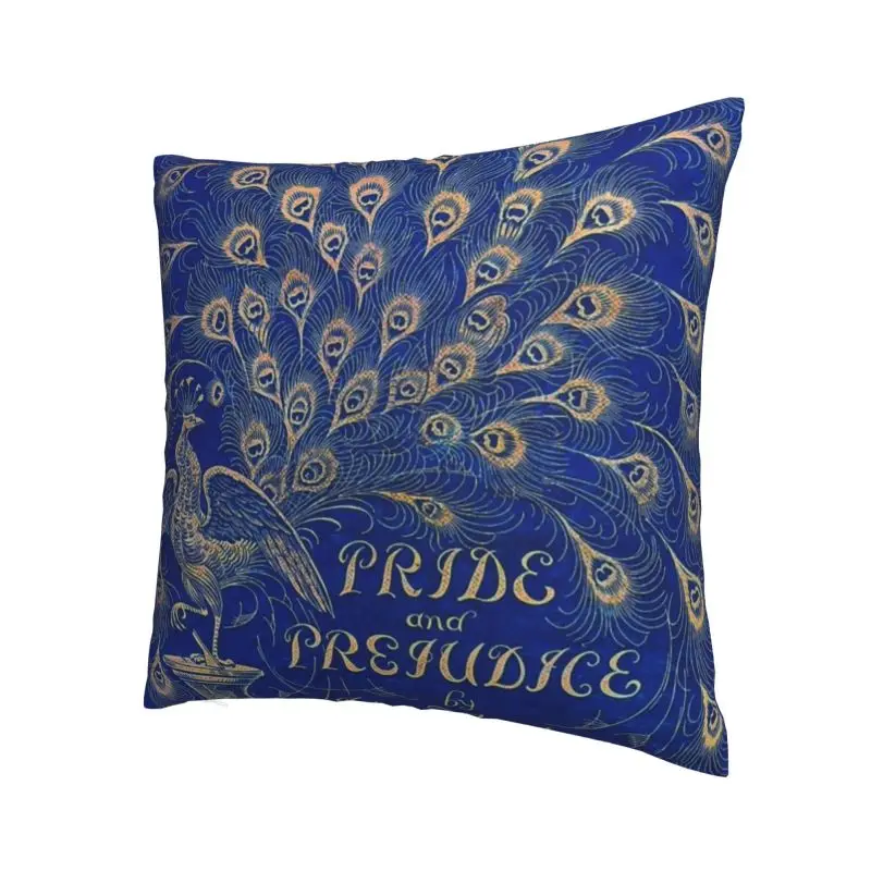 Peacock Feather Pride And Prejudice Quote Pillow Cover Home Decorative Jane Austen Cushions Throw Pillow for Living Room Print