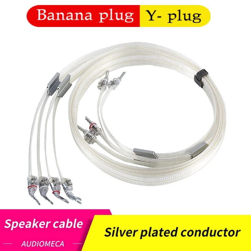 

Audiomeca S-30 Banana Hifi Speaker cable high quality 6N copper silver plated conductor terminal insulation shell