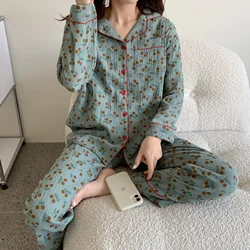 Fdfklak Cotton Breast-Feeding Pajamas Set Print New Design Long Sleeve Postpartum Nursing Pyjamas Suits Homewear Clothing