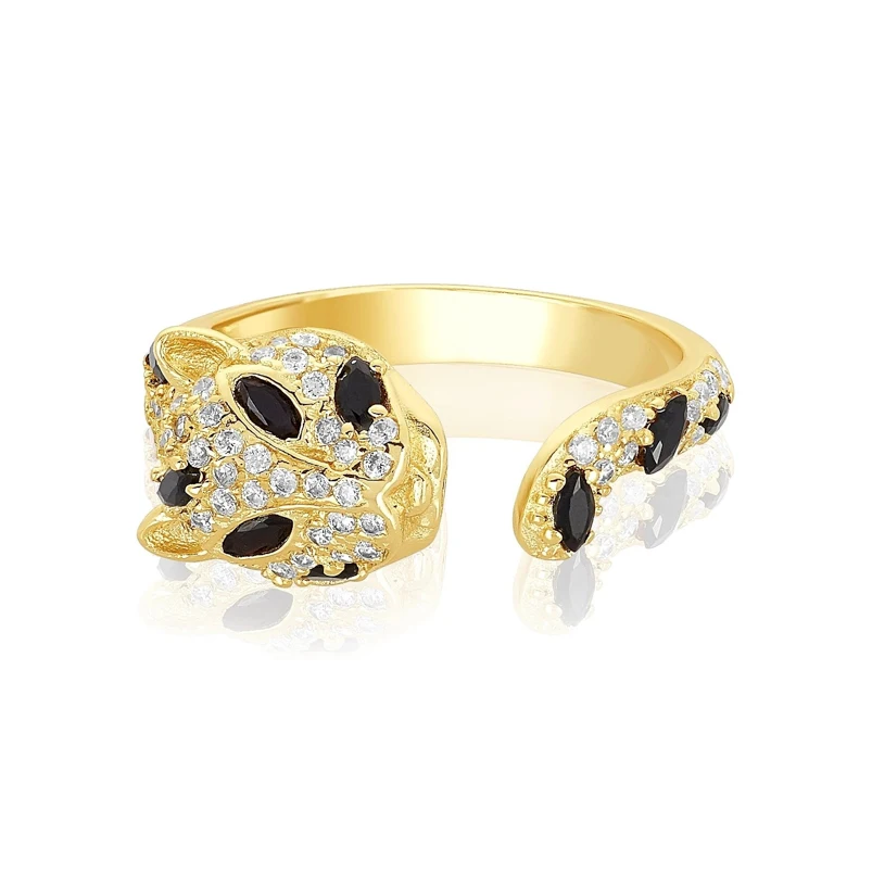 

open size jaguar design women ring cute animal design fashion jewelry