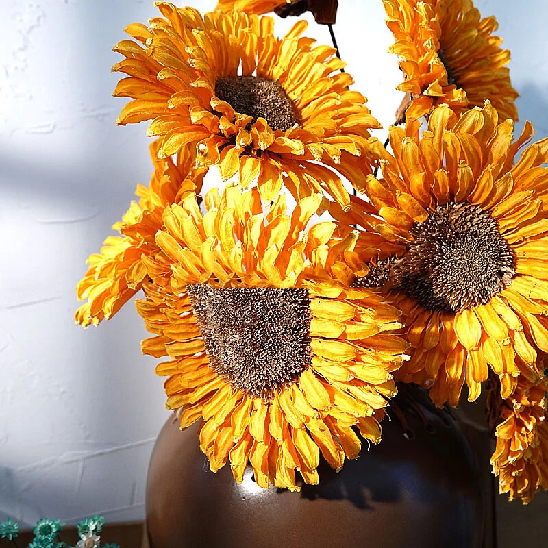 

Christmas Natural Dried Flowers 1 Sprig of Golden Sunflower Real Natural Air-Dried Wedding Home Office Party Garden aArts