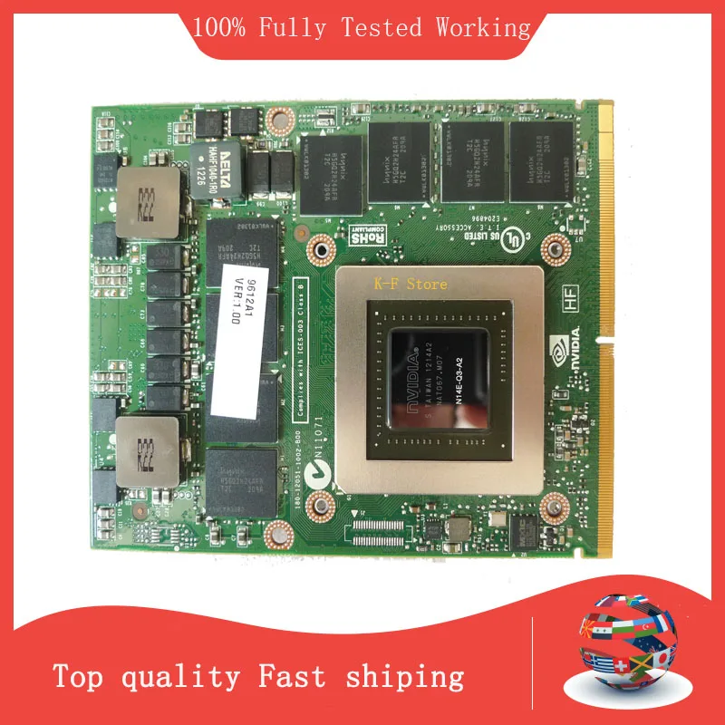 

K4000M K4000 Video Graphics Card N14E-Q3-A2 5DGTT For Laptop DELL M6600 M6700 M6800 HP 8760W 8770W 8740W