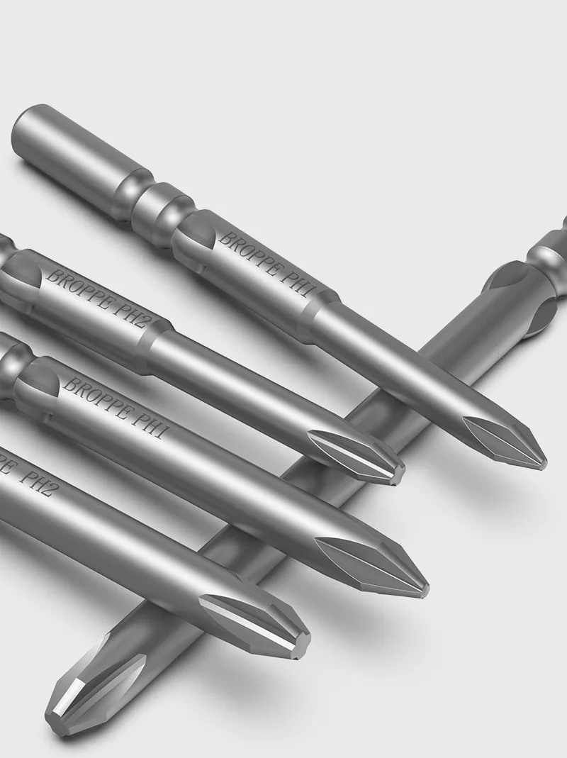 BROPPE 801 Kreuzschlitz-Elektroschrauber-Bit, S2-legierter Stahl, 5 mm runder Schaft, starker magnetischer Kreuzschraubendreher-Bit – Detail 6