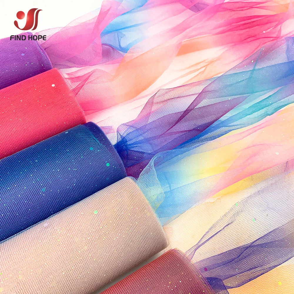 

10 ярдов радужный блестящий тюль в рулоне, радужная сетчатая ткань для рождественских украшений, юбок-пачек и ленты для рукоделия «сделай сам»