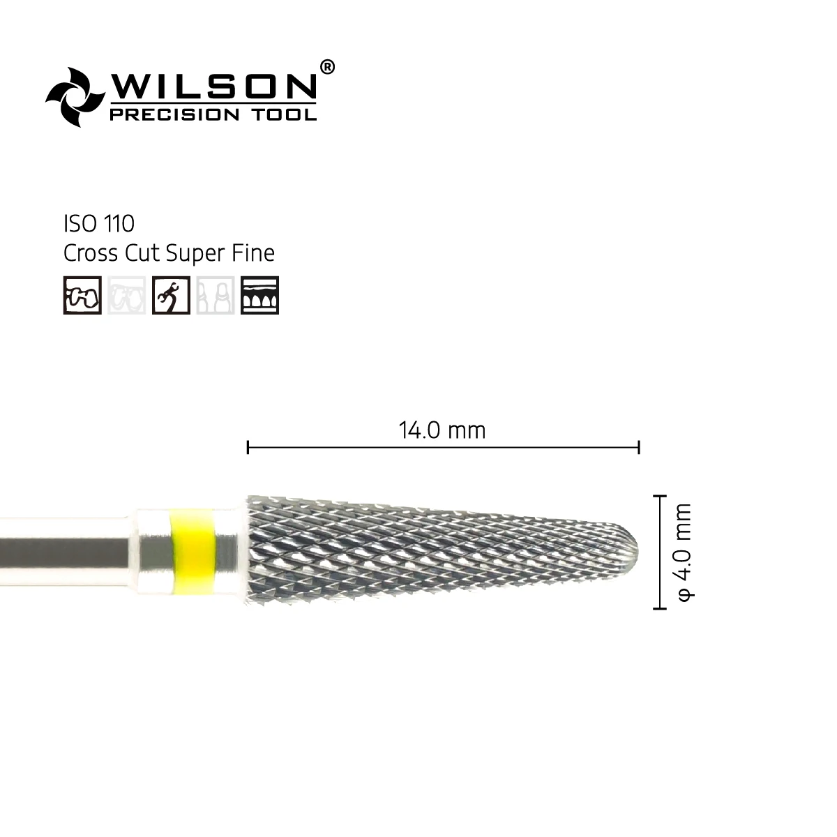 WilsonDentalBurs 5000108-ISO 201 110 040 Tungsten Carbide Dental Bur For Trimming Metal