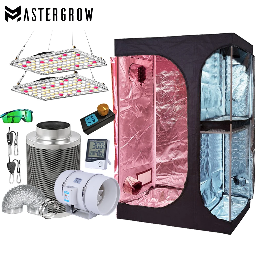 

2-in-1 Indoor Plant Grow Tent Kit 3000K 5000K LED Plant Grow Light 4/5/6inch speed controller Carbon Filter Combo Grow Box