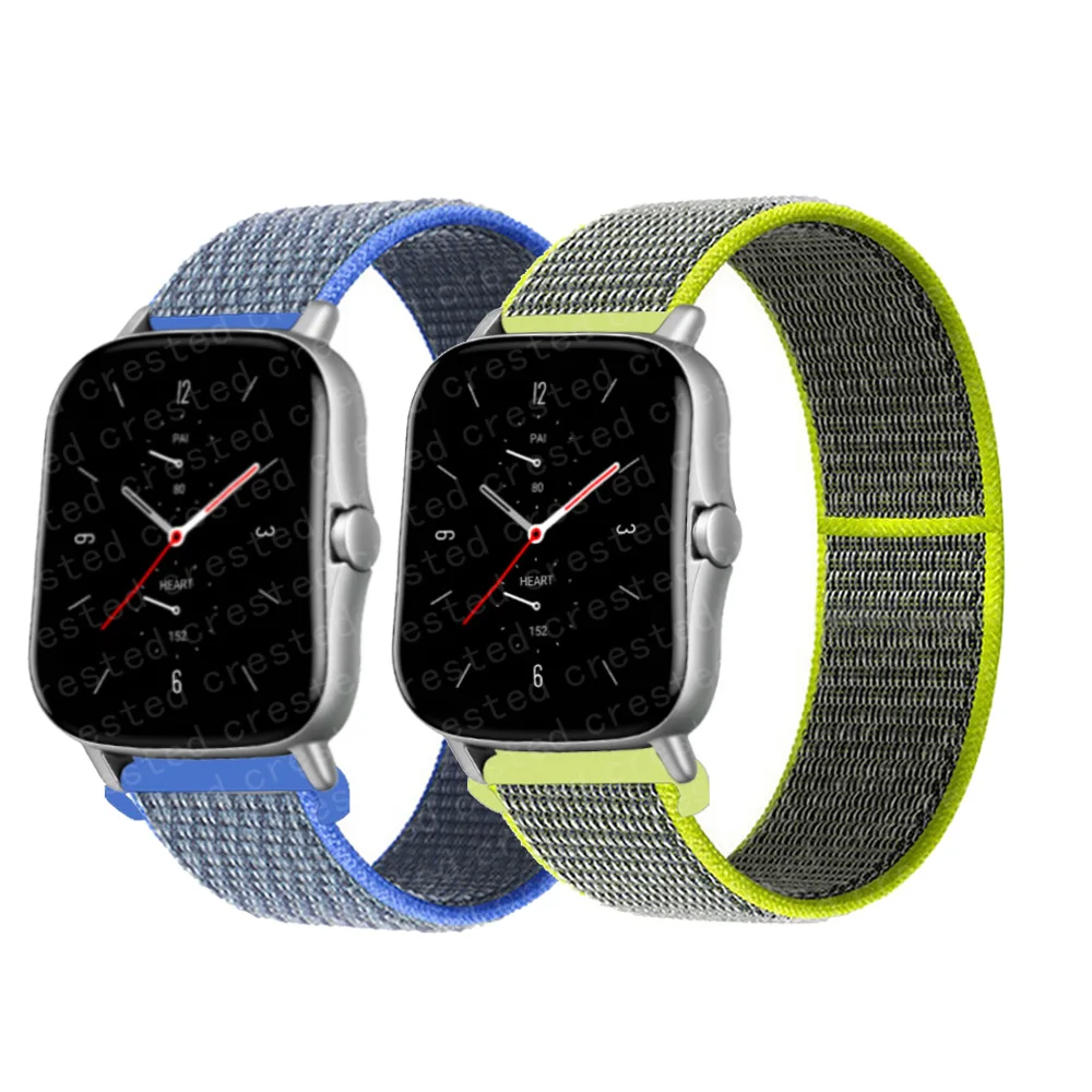 20mm/22mm Nylon band For Amazfit GTS/2/2e/GTS2 Mini/GTR 42mm/47mm/GTR2/2e/stratos 2/3 Sport Loop belt Bracelet Amazfit bip strap